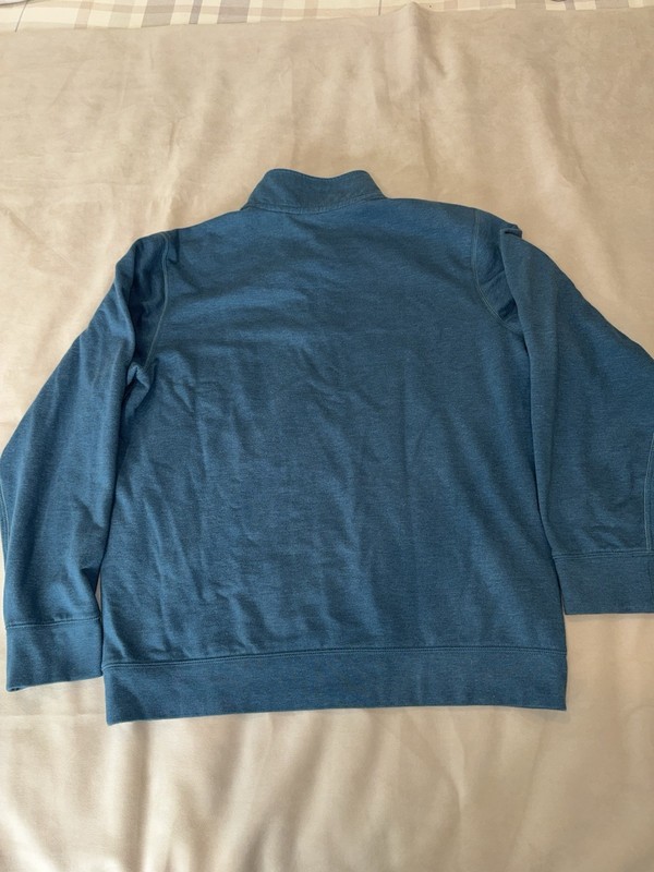 Eddie Bauer Green Half Zip Pullover Mock Neck Sweatshirt Sweater Medium NWT gallery