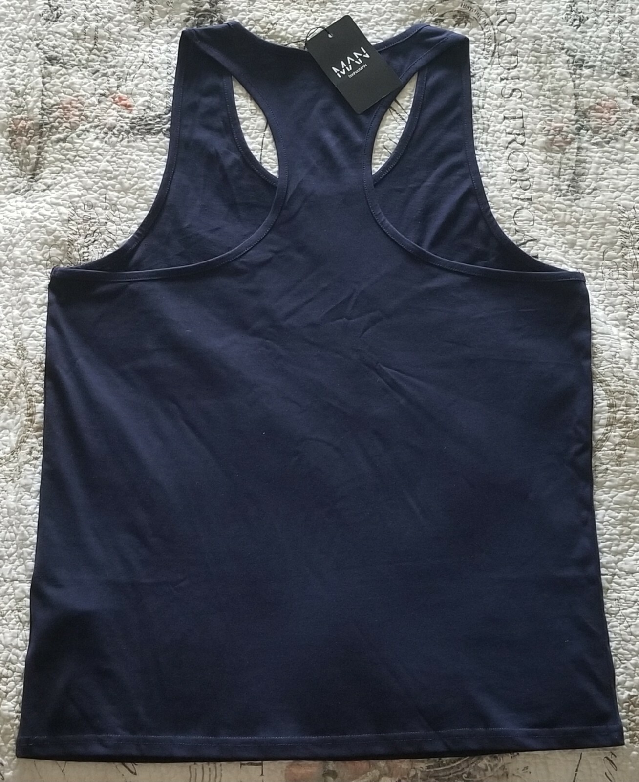 Bulldog Gym New York City Sleeveless Racer Back Tank Top Navy Blue / Gold Shirt gallery