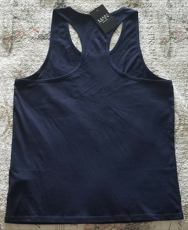 Bulldog Gym New York City Sleeveless Racer Back Tank Top Navy Blue / Gold Shirt gallery