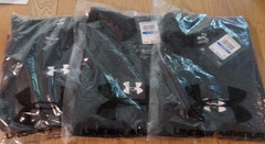 THREE Under Armour Team Tech Mens Short Sleeve BLACK T-Shirts XL NWT S8