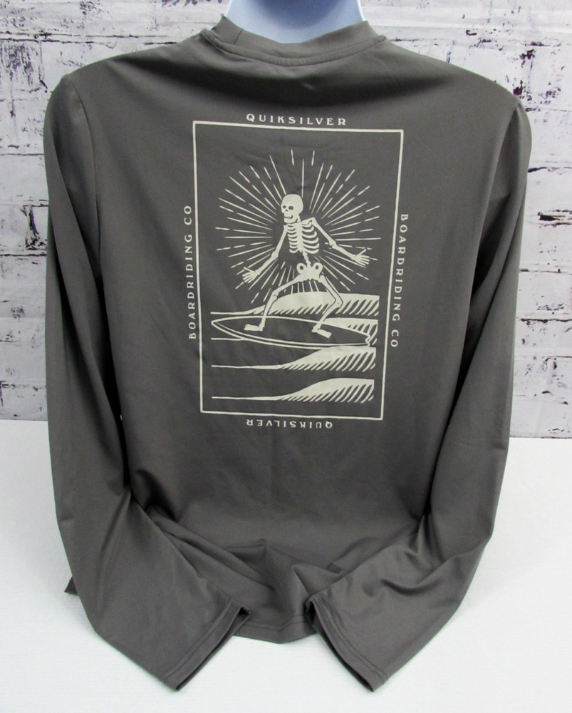 Quiksilver Men’s QSM15LS107 Steel Gray Long Sleeve UPF50 Quick Dry Shirt NWT.