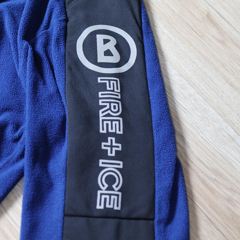 Bogner Fire Ice Sweater Mens Medium Blue Black 1/4 Zip Mock Neck Pullover Fleece gallery