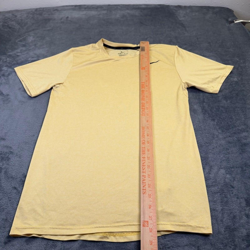 Nike Dri Fit T Shirt Mens Small Yellow Standard Athletic Training Short Sleeve gallery