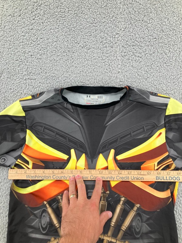 Under Armour Shirt Mens Large Gray Transformers Bumblebee Heatgear Authentic Tee gallery