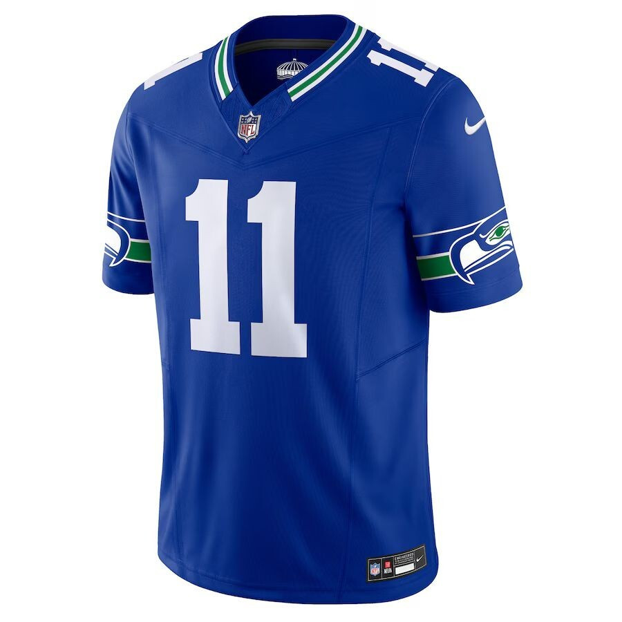 Men's #11 Jaxon Smith-Njigba Blue Player SportShirt Adult - All Stitched gallery
