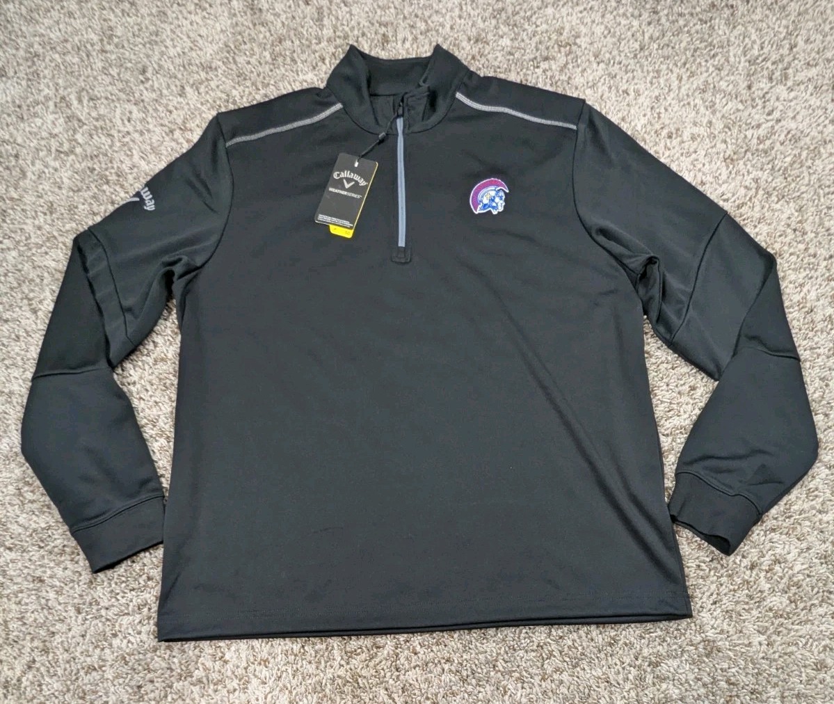 Callaway Weather Series Golf 1/4 Zip Pullover Men's Medium Black UPF50 NEW gallery