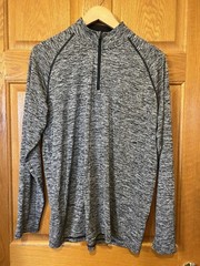 J76 Under Armour Shirt Black Heather Tech 1/4 Zip Long Sleeve Men Medium