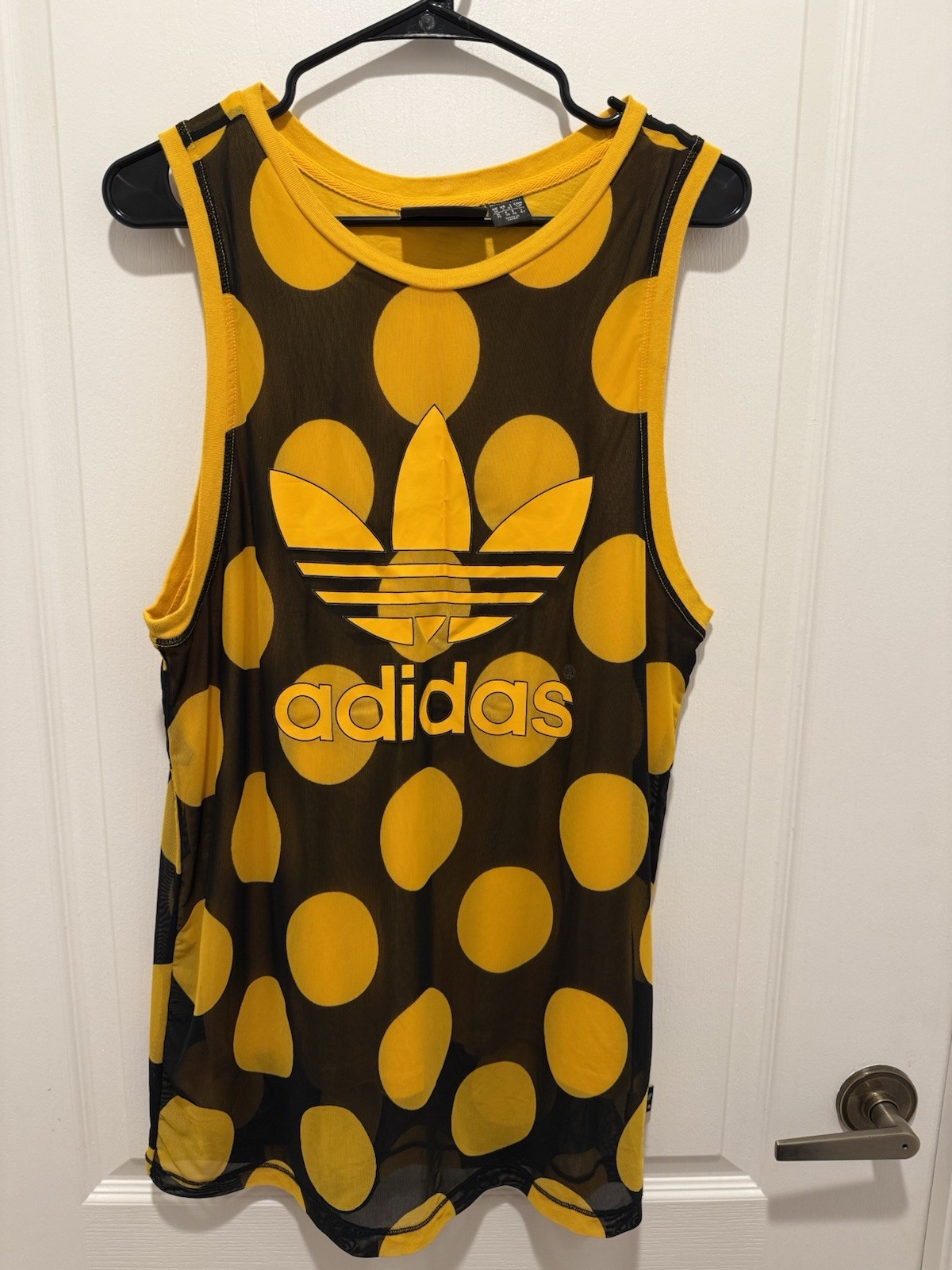 🔥Adidas x Pharrell Williams Yellow Polka Dot Tank Top Jersey Men’s Small 🔥 gallery