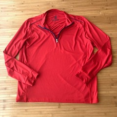 Johnnie O Lammie Quarter Zip Pullover Top Performance Golf Mens Large L Red/Navy