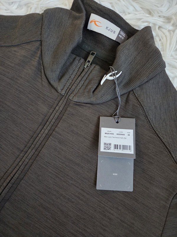 KJUS Liam TechWool Shirt Half Zip Neck, UPF 50, Men 48 S NWT Olive Green gallery