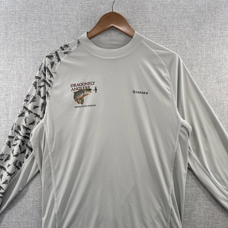 Simms Solarflex Shirt Medium Dragonfly Anglers Rash Guard Long Sleeve UPF50 gallery