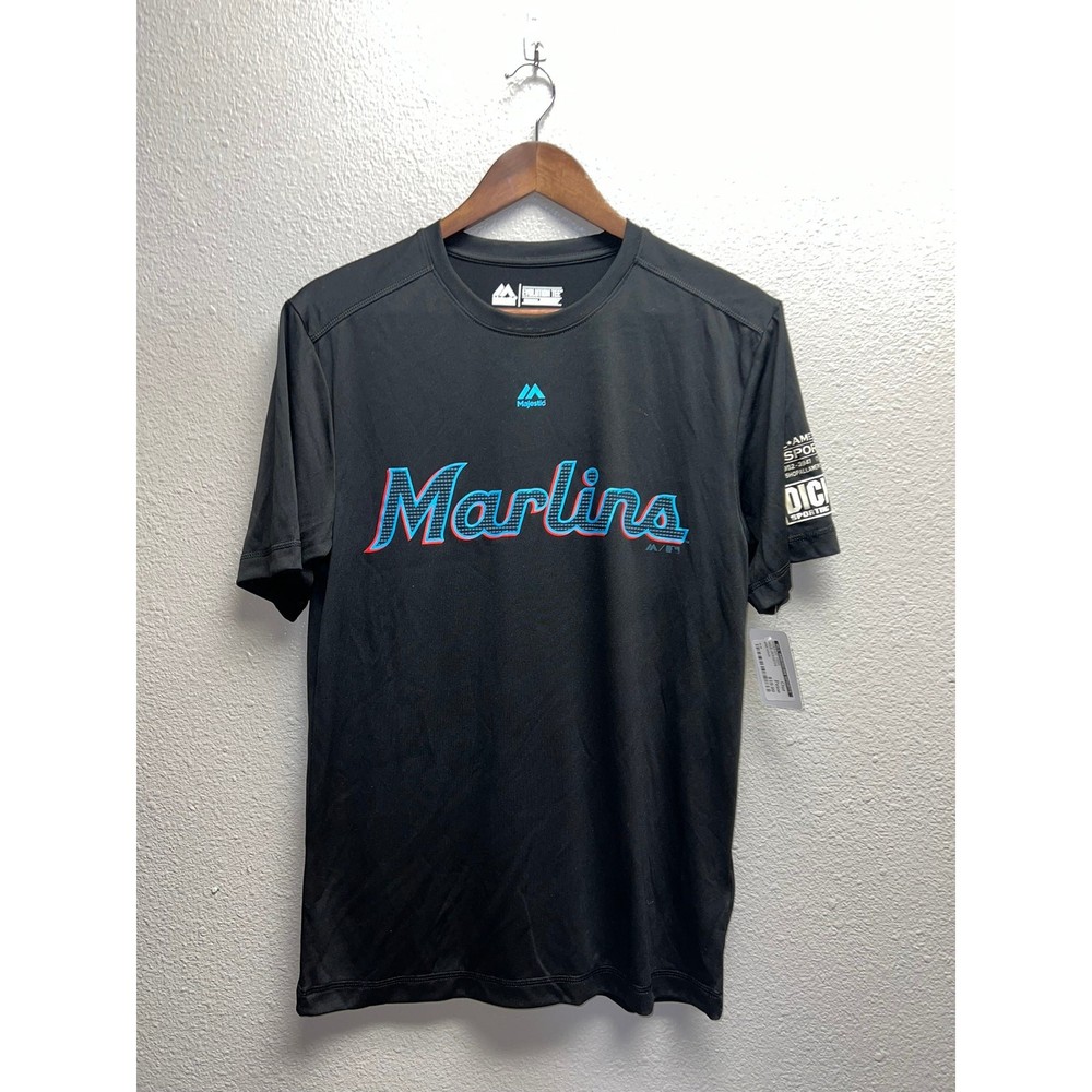 Florida Marlins Evolution Tee Jersey Active Top Cool Base Majestic MLB NWT Small