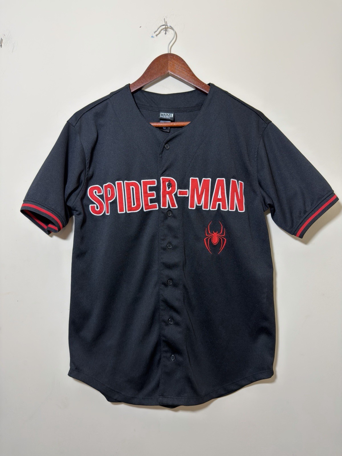 Marvel Spider-Man Jersey Mens XS Baseball Miles Morales BoxLunch Exclusive gallery