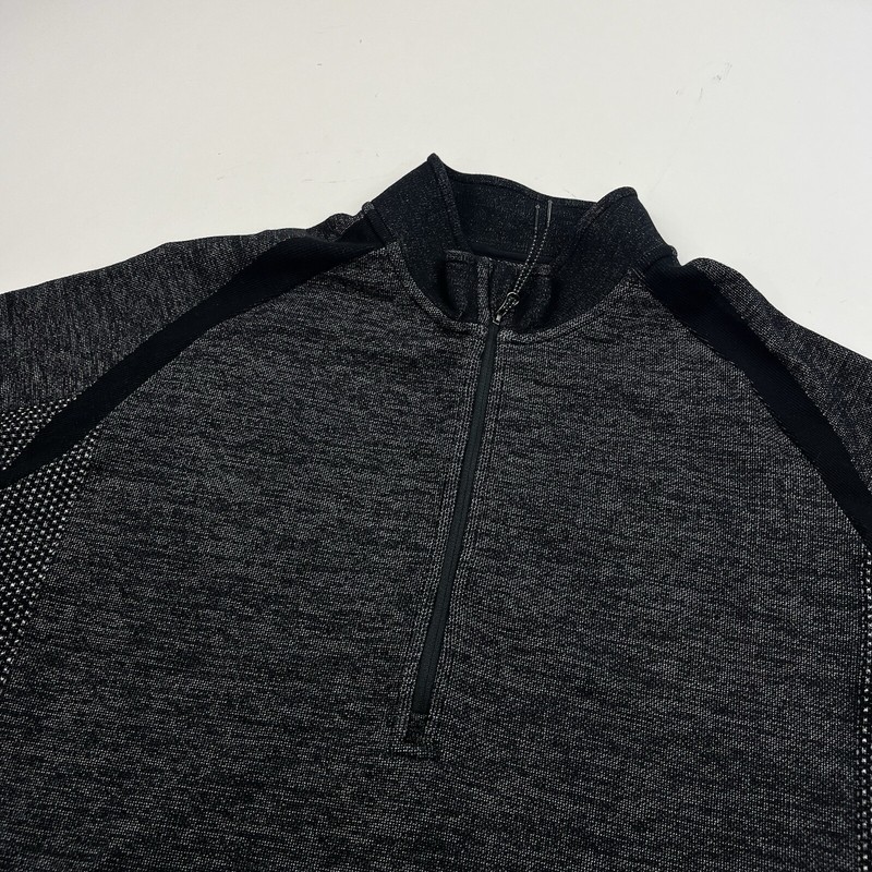 Proof Seamless Quarter Zip Charcoal Gray Pullover Size XL Performance Stretch gallery
