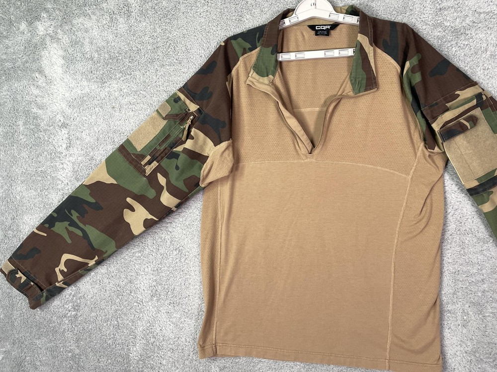 CQR Combat Shirt Mens XL Tan Camo 1/4 Zip Long Sleeve Tactical Military