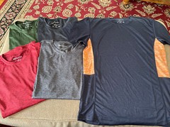 REAL ESSENTIALS Men’s Dri-Fit Short Sleeve T-Shirt Pack of 5 Size Medium (Wi1)