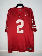 Nike Ohio State Football Jersey Shirt Mens Large Vintage #2 Red OSU Buckeyes