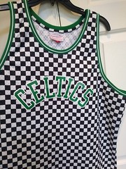 Boston Celtics Mitchell & Ness NBA Jersey XL Checker Black White Green New