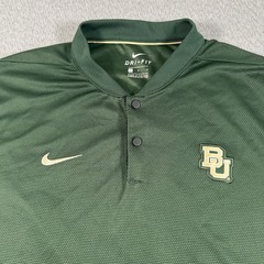 Nike Baylor Bears Polo Shirt Men’s L Green Short Sleeve Dri-Fit Blade Collar