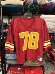 Vintage Russell Athletic Shirt Mens 2XL Red #78 Football Jersey USA 80s 90s
