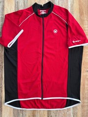 Canari Men’s Cycling Jersey XL Red Black Short Sleeve Full Zip Road Bike Shirt