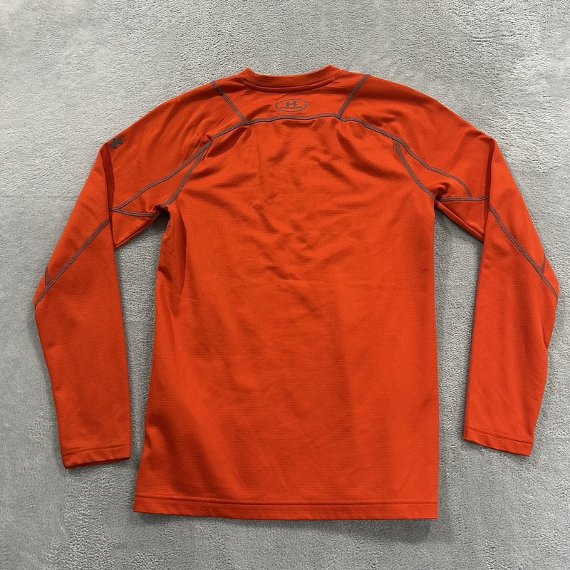 Under Armour Coldgear Long Sleeve Fitted Shirt Men M Orange Active Compression gallery