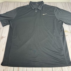 Nike DriFit Tiger Woods Collection Golf Polo Shirt Mens XL Short Sleeve Black