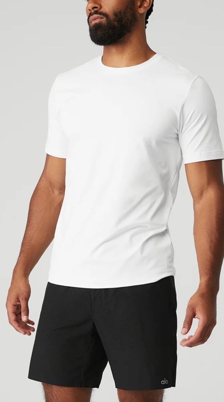 ALO Yoga Men’s Conquer Reform Performance Crewneck T-Shirt - White - 2XL gallery