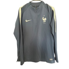 Nike France FFF Dri-FIT Squad Drill Top Mens Large Navy Blue 1/4 Zip Pullover