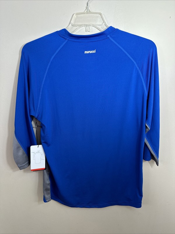 Marucci 3/4 Sleeve Performance Base Layer Shirt Mens Size Medium Blue & Gray New gallery