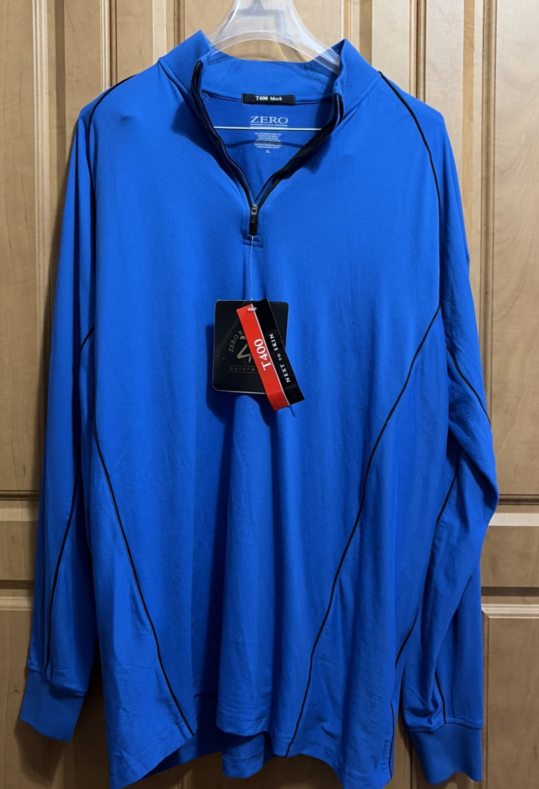 Zero Restriction Shirt Mens XL Blue T400 Mock Long Sleeve Golf Stretch Top gallery