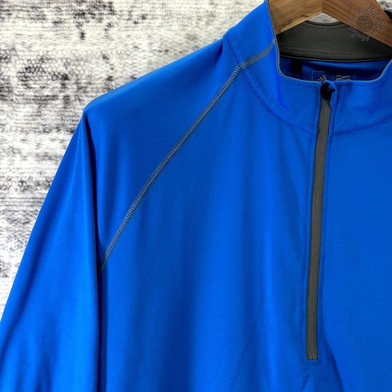 Adidas Golf 1/4 Zip Pullover Men M Blue Long Sleeve Athletic Performance *READ* gallery