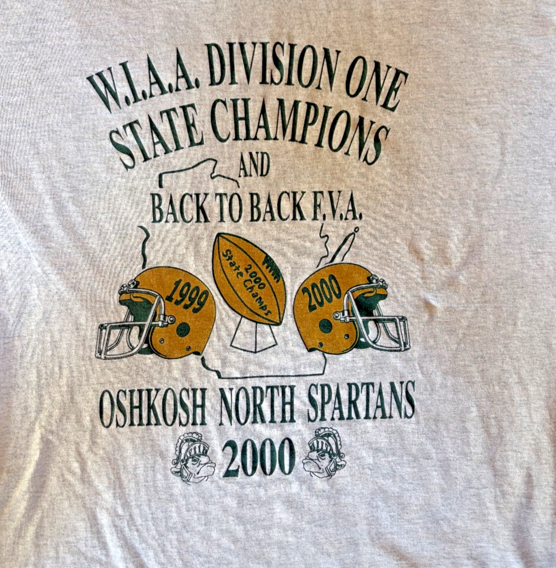 Oshkosh North Spartans High School Football T-Shirt 2000 State Champs XL gallery