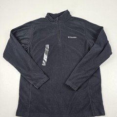Columbia Pine Ridge Half Zip Pullover Mens Medium Black Fleece Hiking Top