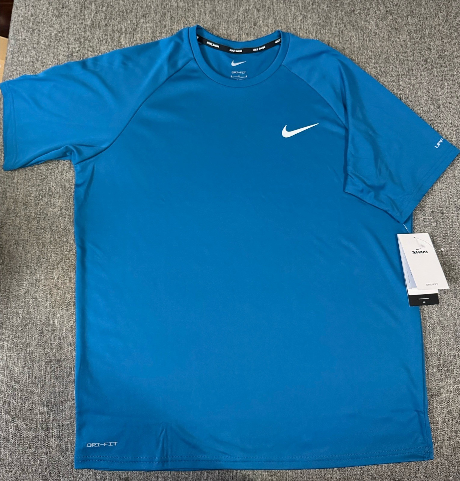 Nike Swim Dri-Fit Men’s Medium Teal Short Sleeve Shirt UPF 40+ NESSA586-448 New gallery