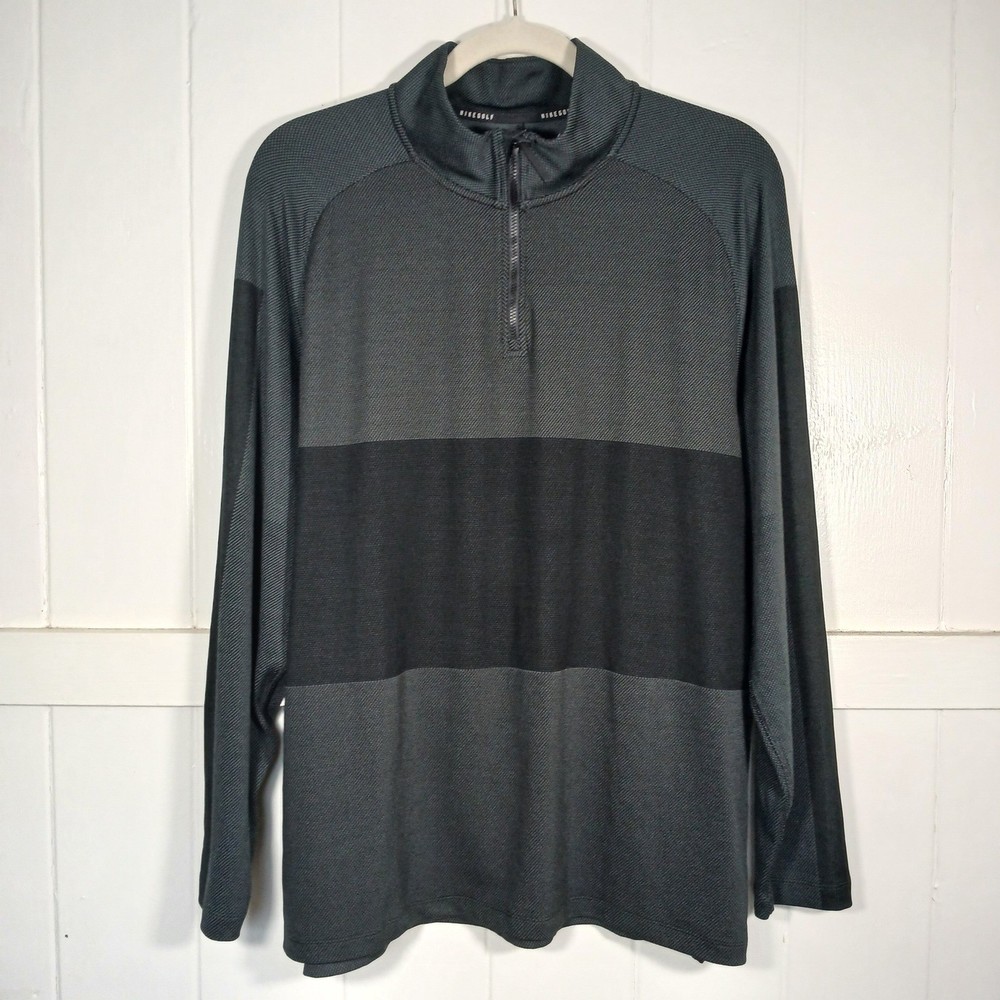 Nike Golf Dri-FIT Mens 1/4 Zip Pullover Black Grey Textured CU9828-010 Large