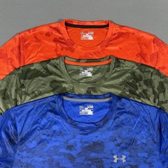 Under Armour Shirt Mens XL Loose Fit Heat Gear Camo Short Sleeve Lot Of 3