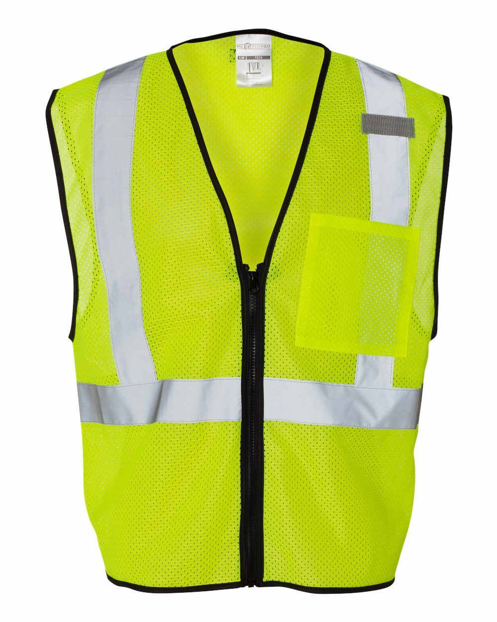Kishigo Mens 100% Polyester Single Pocket Zipper Mesh Class 2 Vest - 1519-1520 gallery