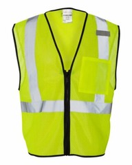 Kishigo Mens 100% Polyester Single Pocket Zipper Mesh Class 2 Vest – 1519-1520