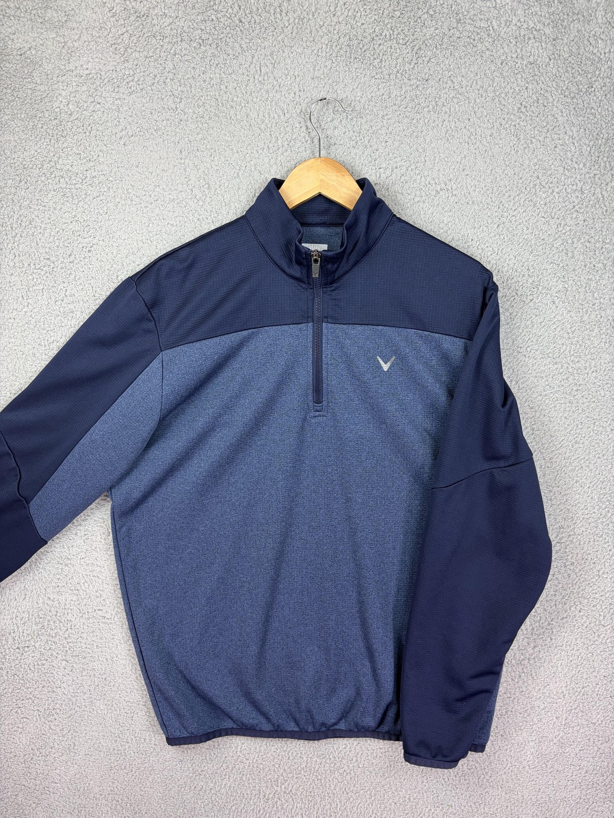 Callaway Pullover Mens Medium Blue Opti-Dri 1/4 Zip Golf Long Sleeve Top Rugby gallery