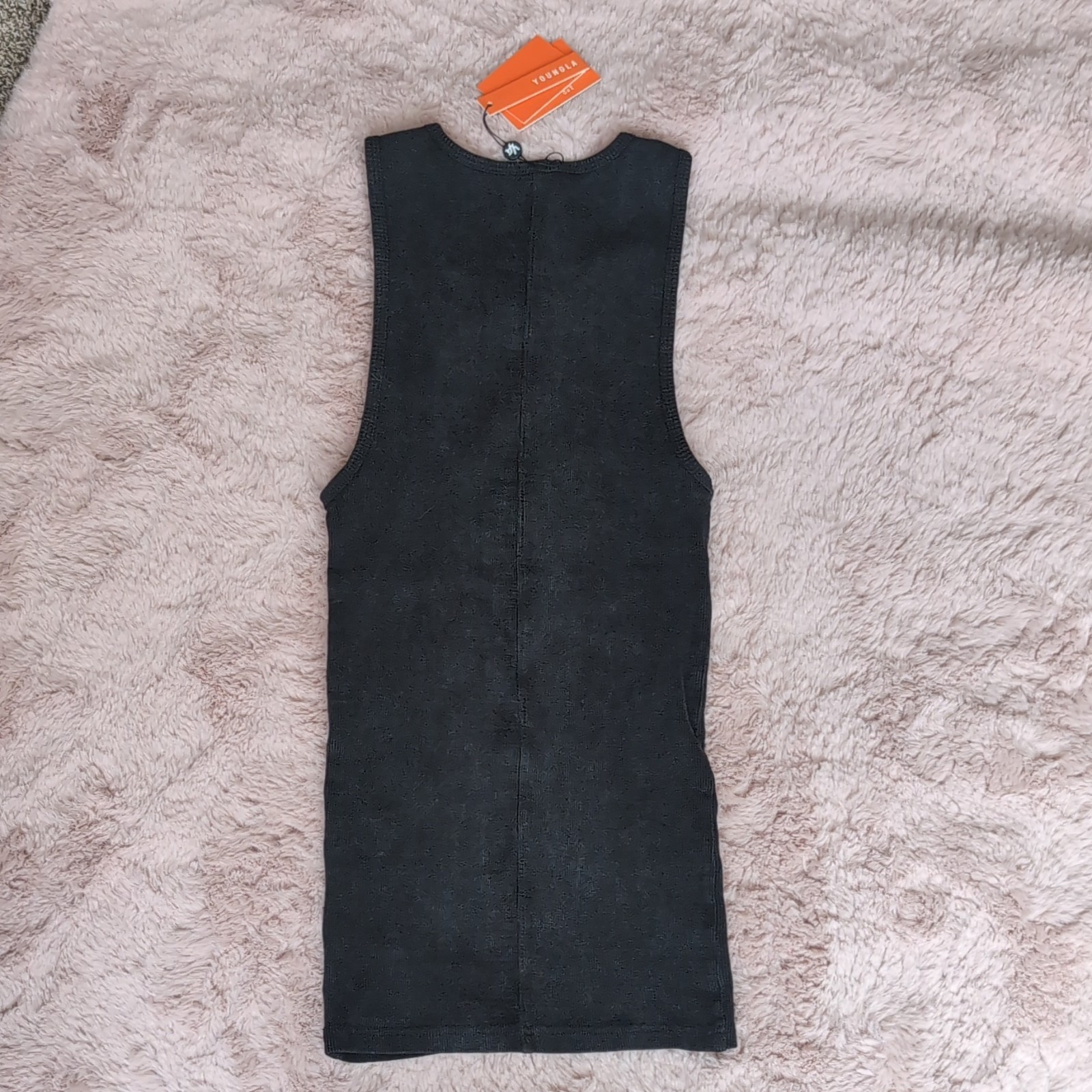 YoungLA Men's Logo Tank Top Round Neck Stretch Athletic Fit Black Size S gallery