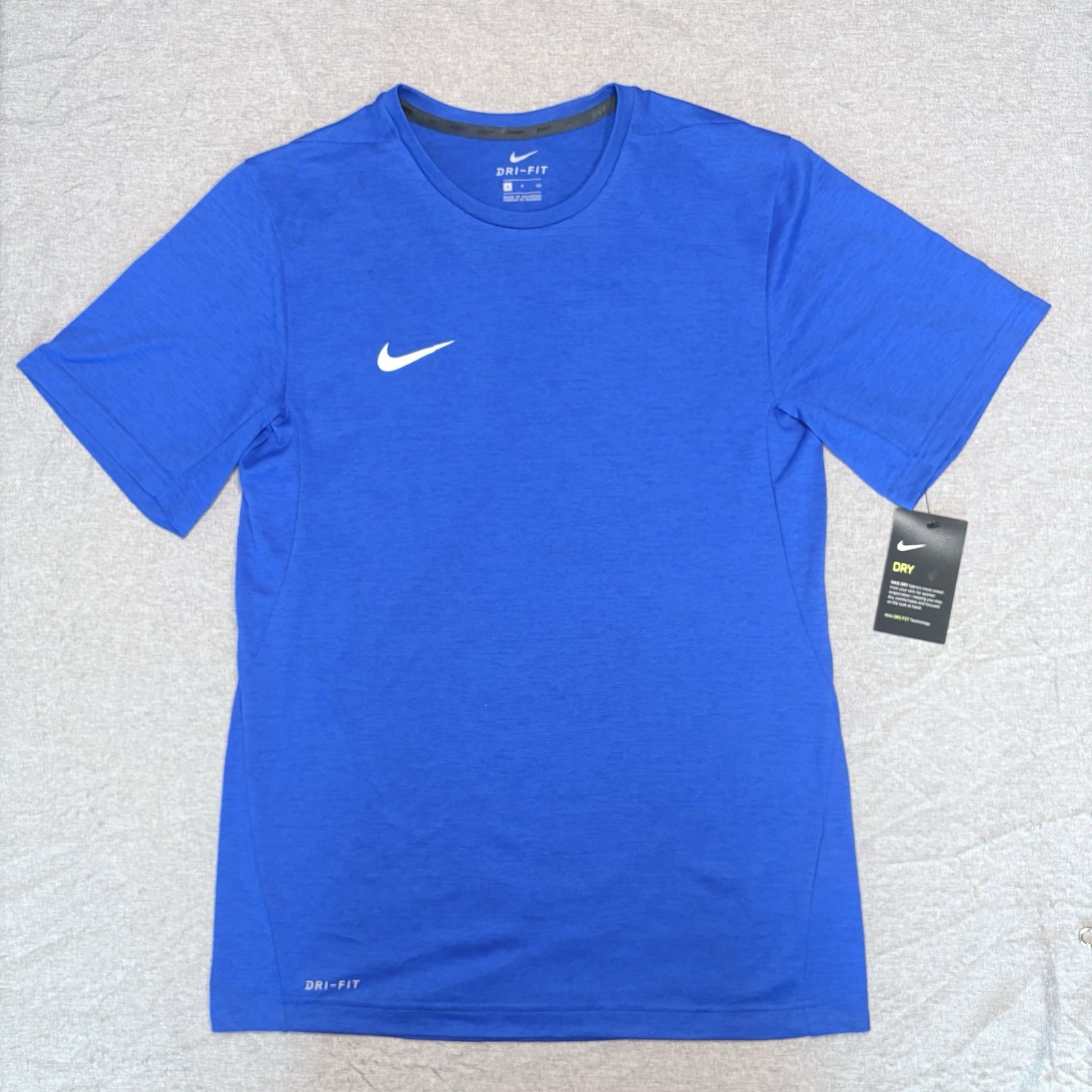 NWT Nike Men's Dri-FIT Training Short Sleeve Shirt Royal Blue Tee S gallery