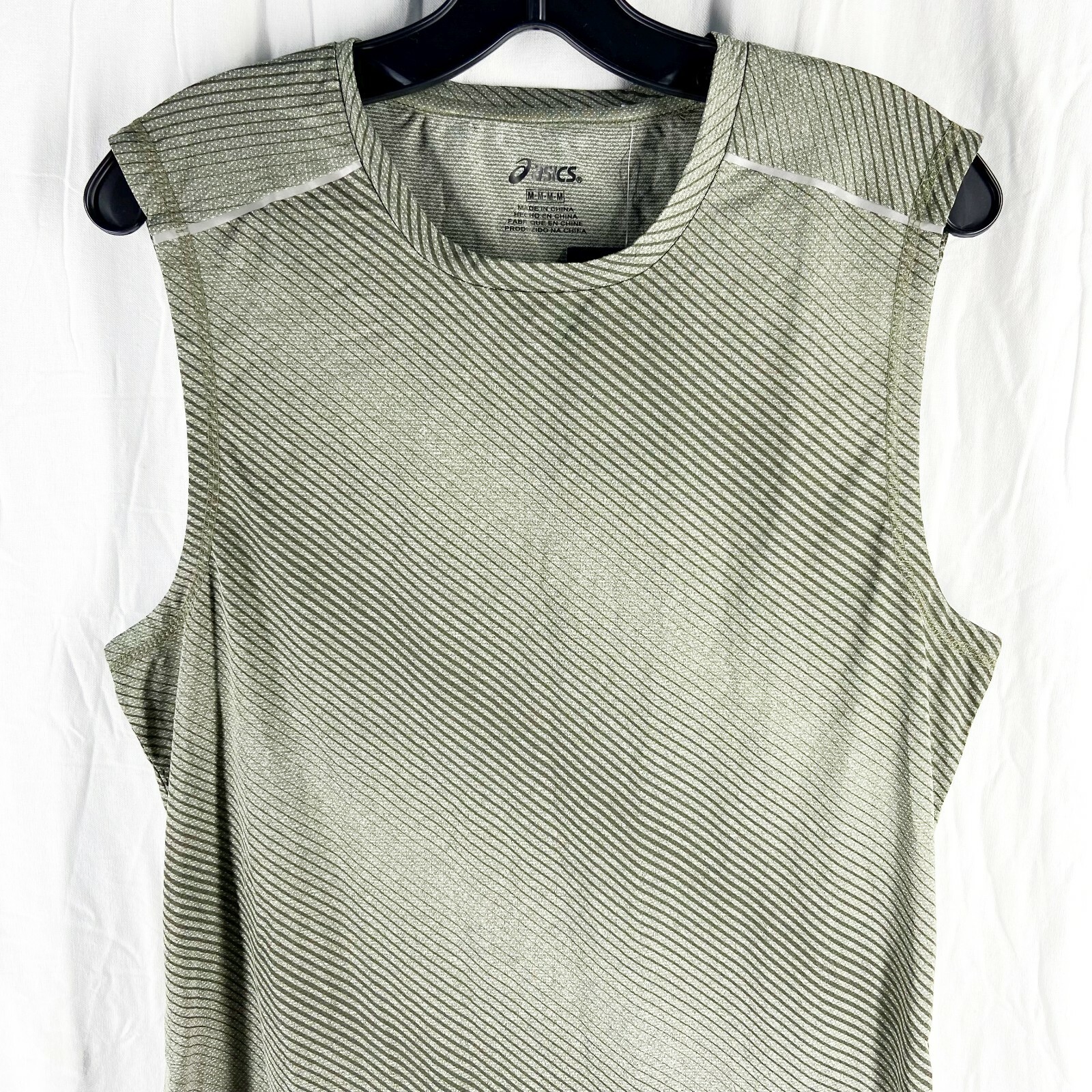 ASICS Mens Dark Green Reflective Quickdry Training Sleeveless Top Size L gallery