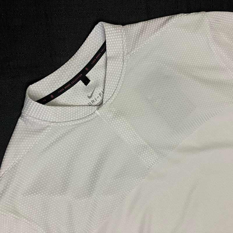 Nike Golf Tiger Woods ADV Dri Fit Mock Blade Polo CU9524 025 Pure Platinum Sz M gallery