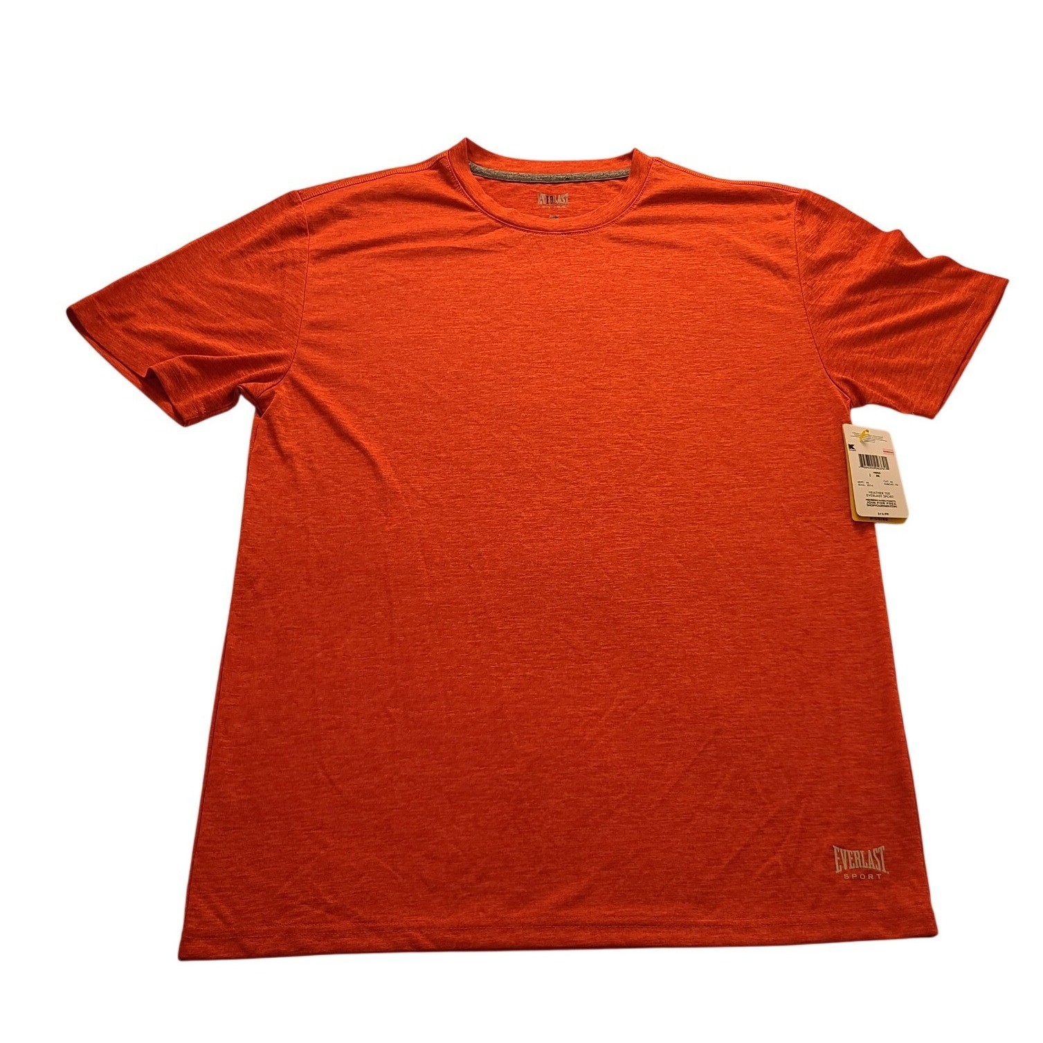 Everlast Sport Men's Heather Tee Orange Wicking Active Shirt Medium New NWT gallery