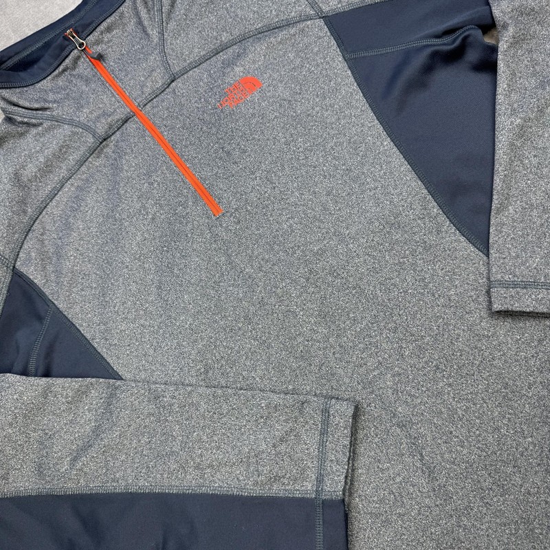 The North Face Pullover Mens Large Gray Quarter Zip Fleece Hiking Top Shirt gallery