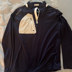 Peter Millar Pullover Men Medium Verge Performance 1/4 Zip Blue Ms24ek42 Stretch