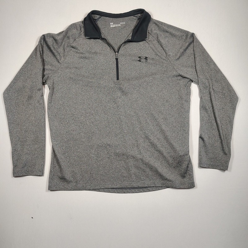 Under Armour Pullover Mens Large Grey 1/4 Zip Tech Heathered Polyester 1328495 gallery