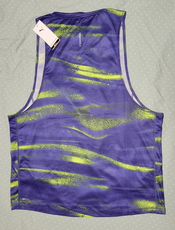 PUMA RUN Velocity dryCELL Running Singlet / Top Blue Crystal Men's Size Large gallery