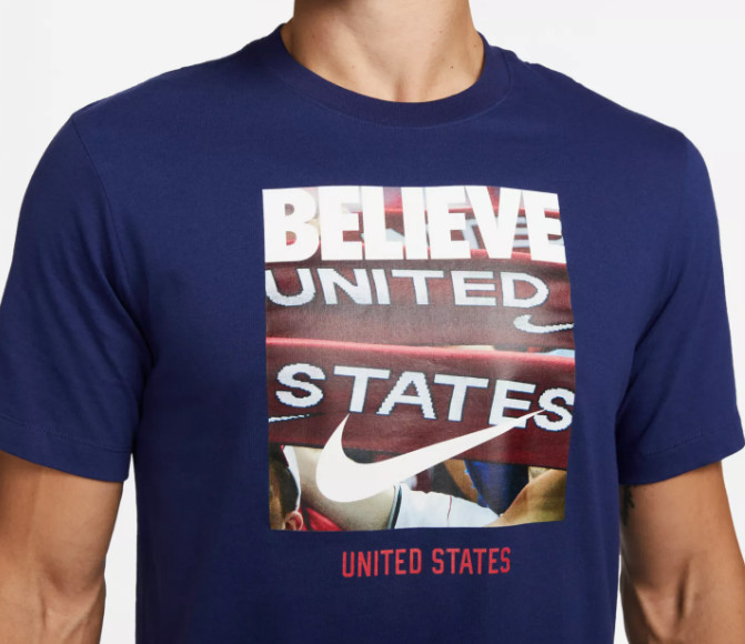 Nike USA T Shirt Mens 2XL USMNT Photo Graphic Tee United States of American Blue gallery